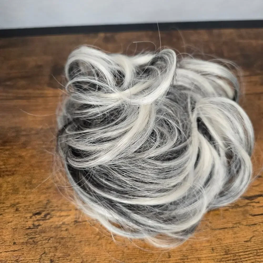 Gray ponytail extention hair tie